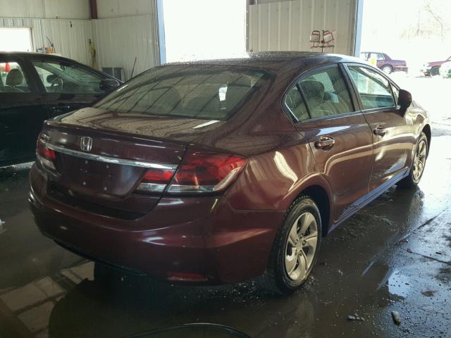 2HGFB2F55DH565916 - 2013 HONDA CIVIC LX BURGUNDY photo 4