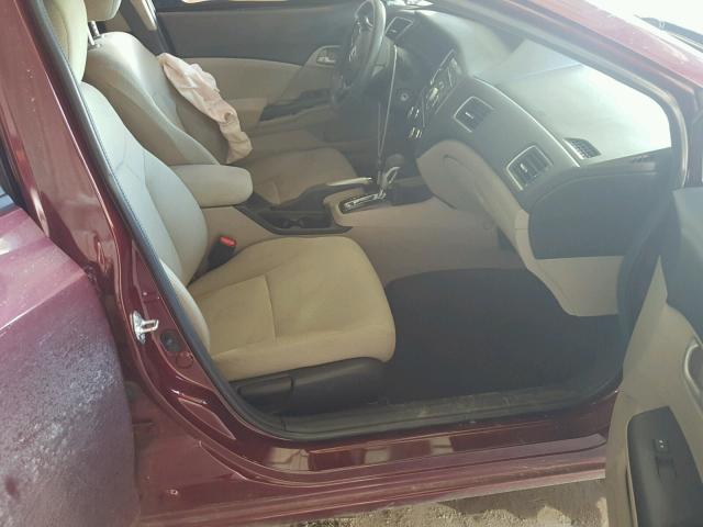 2HGFB2F55DH565916 - 2013 HONDA CIVIC LX BURGUNDY photo 5