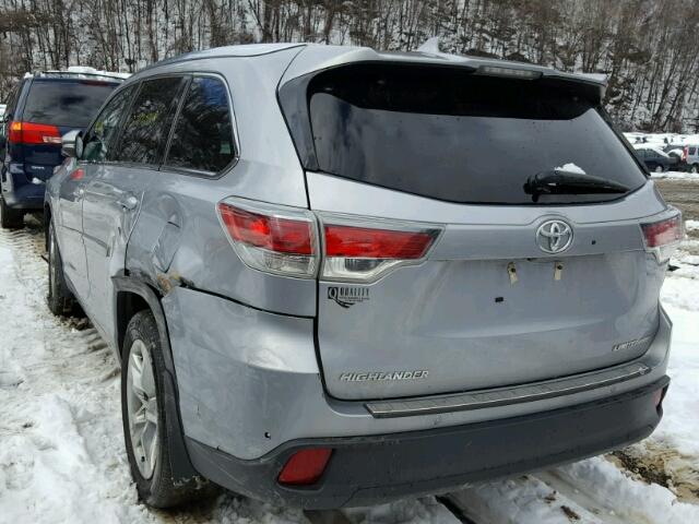 5TDDKRFH3GS240213 - 2016 TOYOTA HIGHLANDER GRAY photo 3