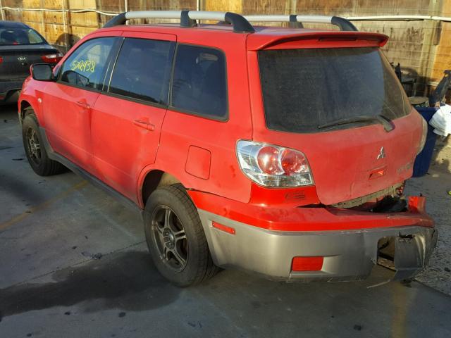 JA4LZ41G93U093078 - 2003 MITSUBISHI OUTLANDER RED photo 3