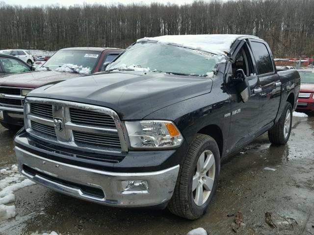 1D7RV1CT0AS113821 - 2010 DODGE RAM 1500 BLACK photo 2