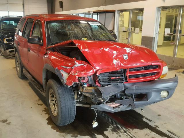 1D4HS38N03F515504 - 2003 DODGE DURANGO SP RED photo 1