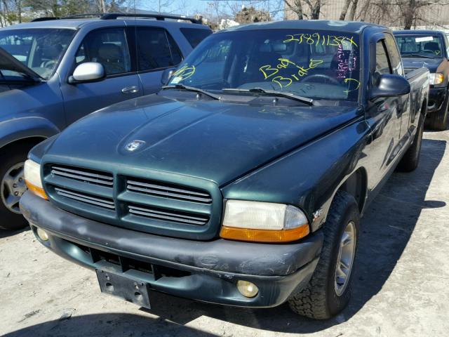 1B7GL22X4YS550331 - 2000 DODGE DAKOTA GREEN photo 2