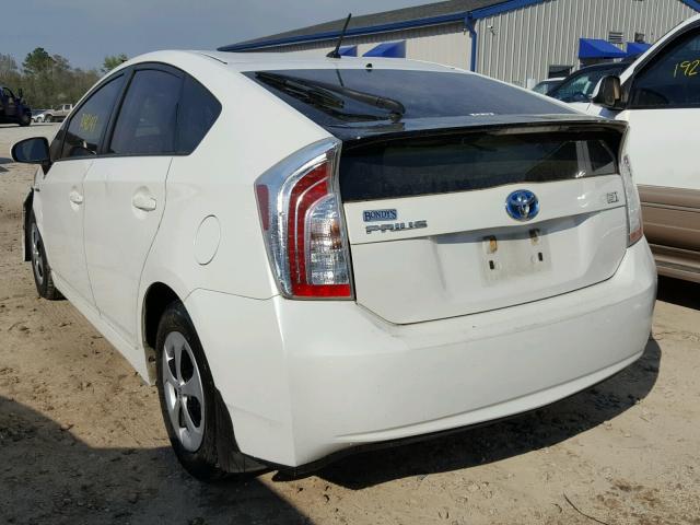 JTDKN3DU5E0371879 - 2014 TOYOTA PRIUS WHITE photo 3