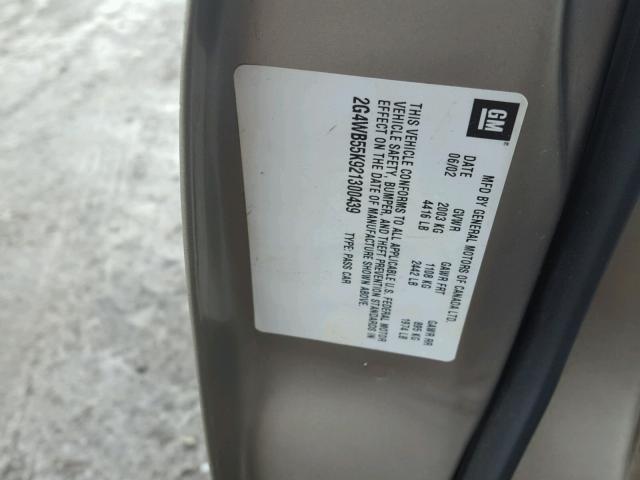 2G4WB55K921300439 - 2002 BUICK REGAL LS 米色 照片 10