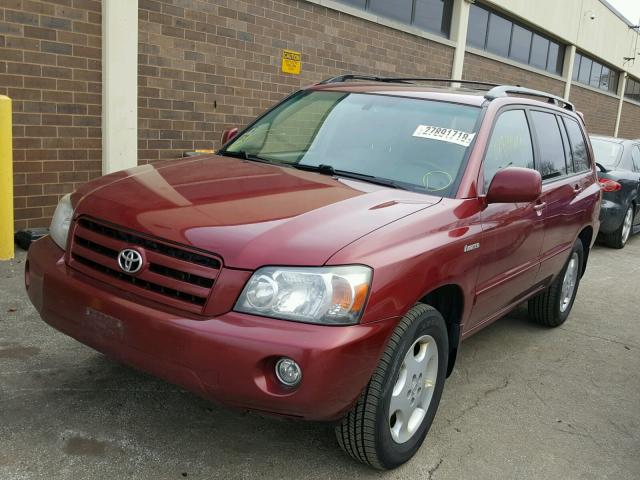 JTEEP21A340064104 - 2004 TOYOTA HIGHLANDER RED photo 2