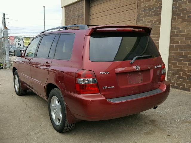 JTEEP21A340064104 - 2004 TOYOTA HIGHLANDER RED photo 3