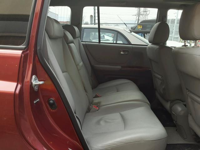 JTEEP21A340064104 - 2004 TOYOTA HIGHLANDER RED photo 6