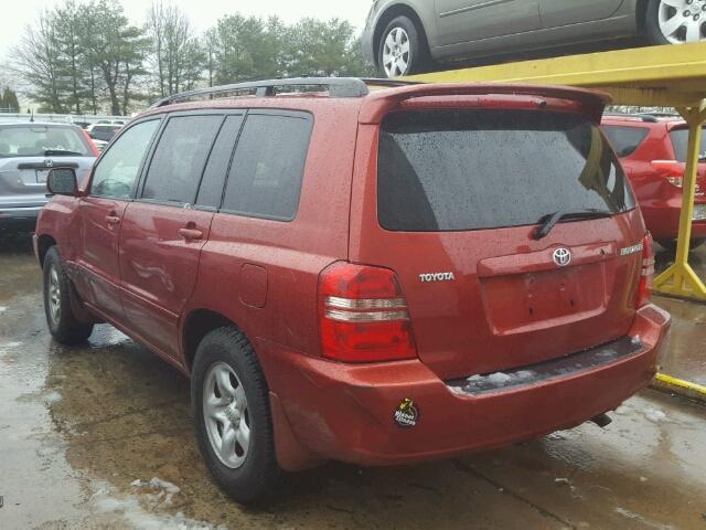 JTEGD21A930063605 - 2003 TOYOTA HIGHLANDER MAROON photo 3