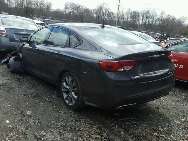 1C3CCCBG1FN736123 - 2015 CHRYSLER 200 S GRAY photo 3