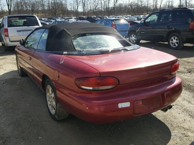 3C3EL55H6WT214418 - 1998 CHRYSLER SEBRING JX MAROON photo 3