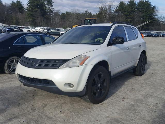 JN8AZ08T54W224431 - 2004 NISSAN MURANO SL WHITE photo 2