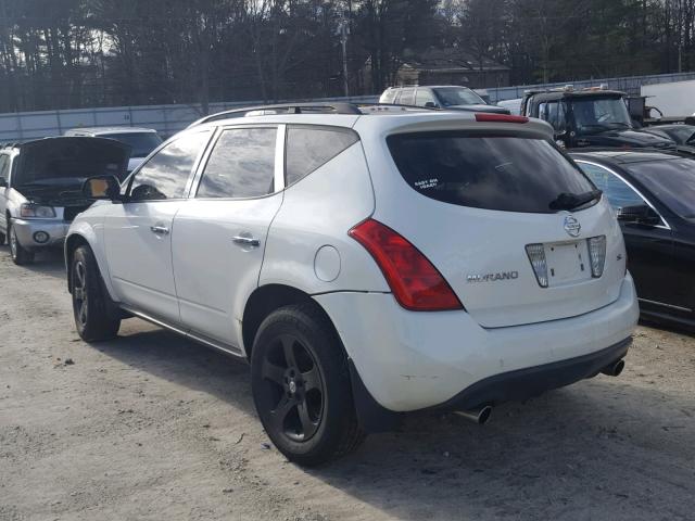 JN8AZ08T54W224431 - 2004 NISSAN MURANO SL WHITE photo 3