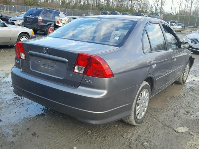 2HGES16535H628129 - 2005 HONDA CIVIC LX GRAY photo 4