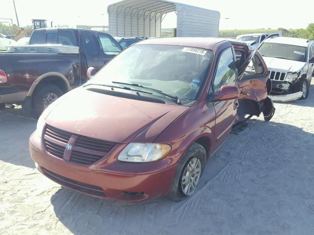 1D4GP25B75B419221 - 2005 DODGE CARAVAN SE RED photo 2