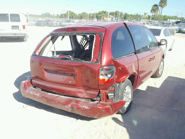 1D4GP25B75B419221 - 2005 DODGE CARAVAN SE RED photo 4