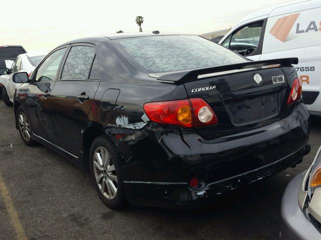 1NXBU40EX9Z021570 - 2009 TOYOTA COROLLA BA BLACK photo 3