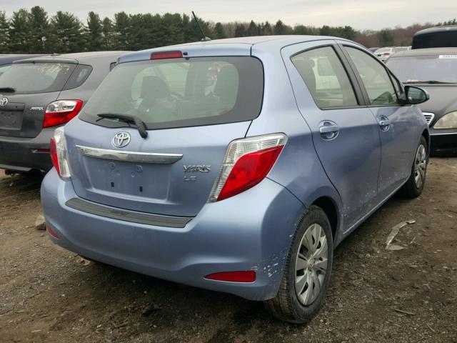 JTDKTUD3XCD538343 - 2012 TOYOTA YARIS BLUE photo 4