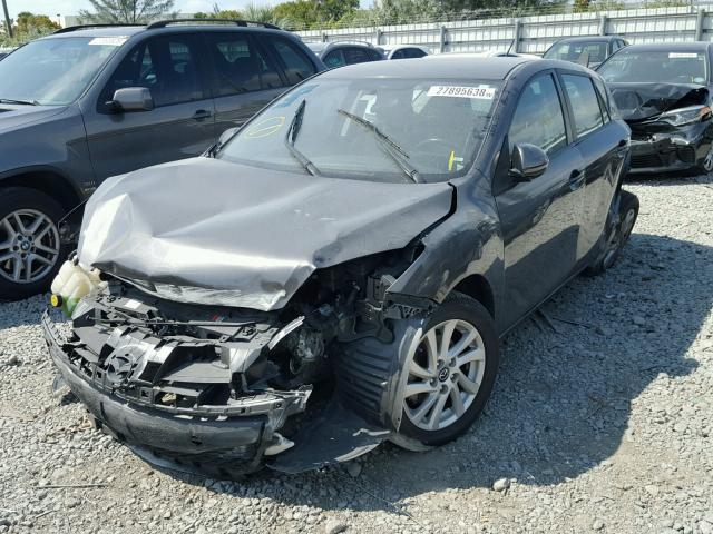 JM1BL1L79D1801167 - 2013 MAZDA 3 I GRAY photo 2