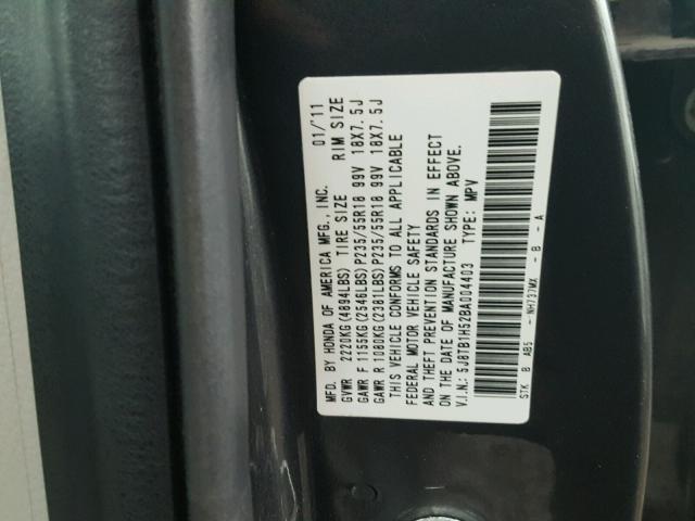 5J8TB1H52BA004403 - 2011 ACURA RDX TECHNO GRAY photo 10