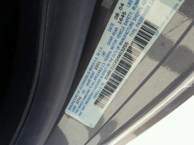 3VWBK31CX5M403255 - 2005 VOLKSWAGEN NEW BEETLE 灰色 照片 10