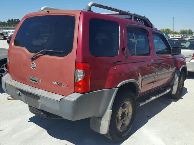 5N1ED28T62C594823 - 2002 NISSAN XTERRA XE RED photo 4