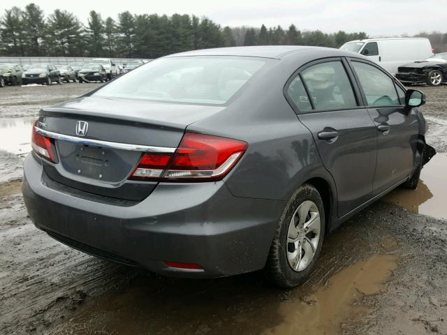 2HGFB2F57DH585231 - 2013 HONDA CIVIC LX GRAY photo 4