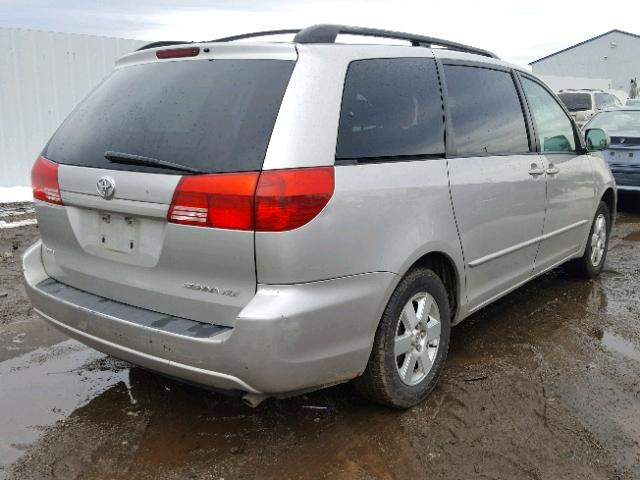 5TDZA22C94S054228 - 2004 TOYOTA SIENNA XLE GRAY photo 4