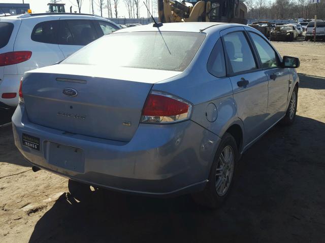 1FAHP35N98W146206 - 2008 FORD FOCUS SE BLUE photo 4