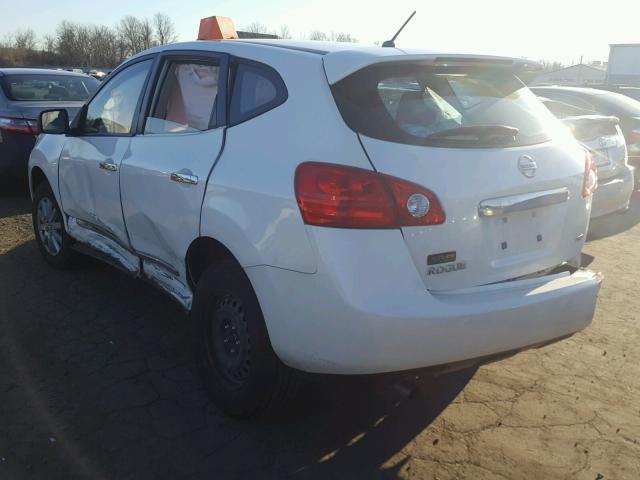 JN8AS5MVXDW106657 - 2013 NISSAN ROGUE S WHITE photo 3