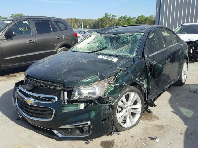 1G1PG5SB7F7114723 - 2015 CHEVROLET CRUZE LTZ GREEN photo 2