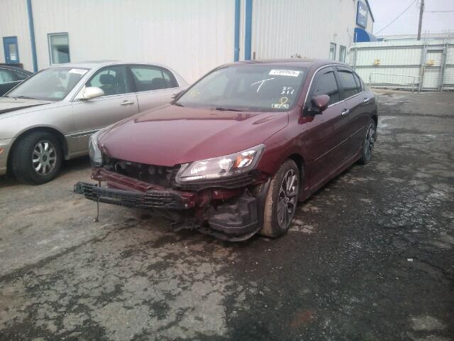 1HGCR2F52EA039760 - 2014 HONDA ACCORD SPO BURGUNDY photo 2