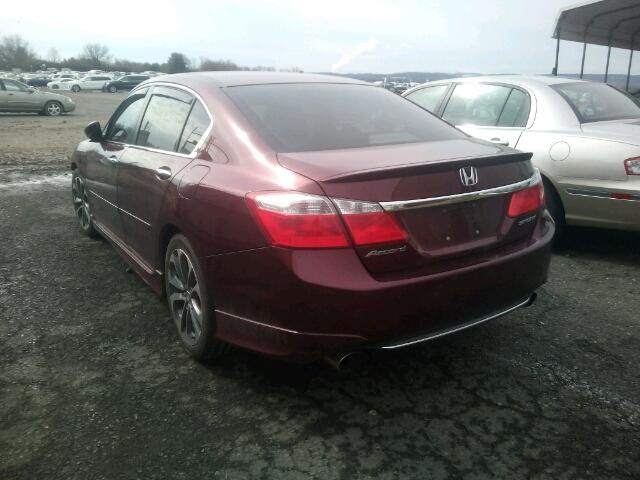 1HGCR2F52EA039760 - 2014 HONDA ACCORD SPO BURGUNDY photo 3