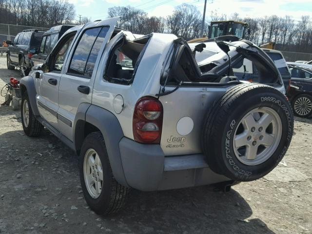 1J4GL48K86W102939 - 2006 JEEP LIBERTY SP SILVER photo 3