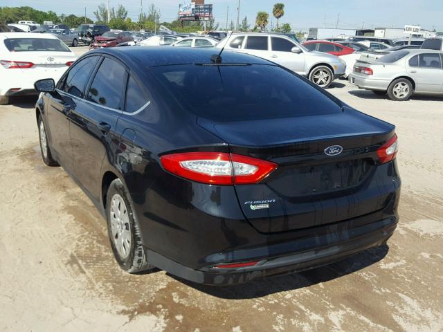 3FA6P0G70DR348823 - 2013 FORD FUSION S BLACK photo 3