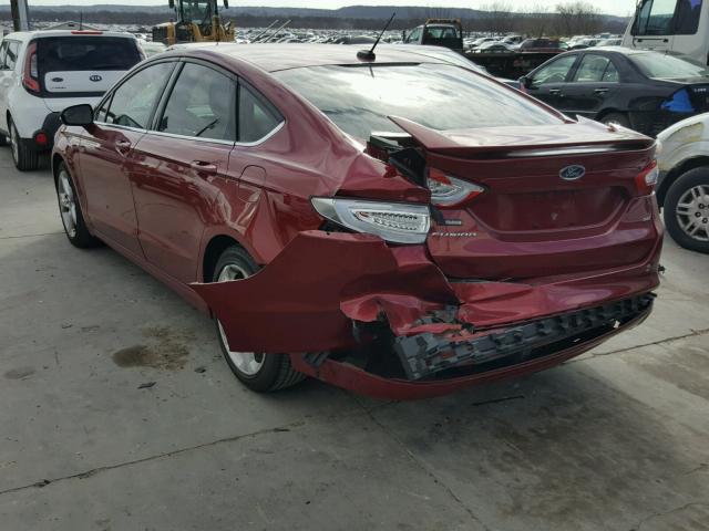 3FA6P0H77GR366013 - 2016 FORD FUSION SE RED photo 3