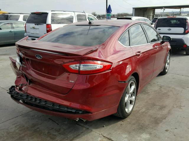 3FA6P0H77GR366013 - 2016 FORD FUSION SE RED photo 4