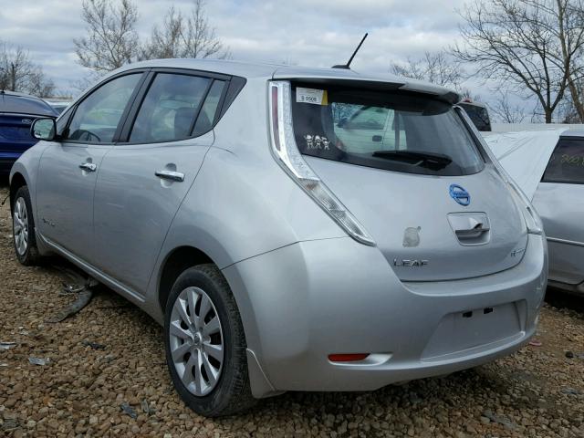 1N4AZ0CP3FC326973 - 2015 NISSAN LEAF S SILVER photo 3