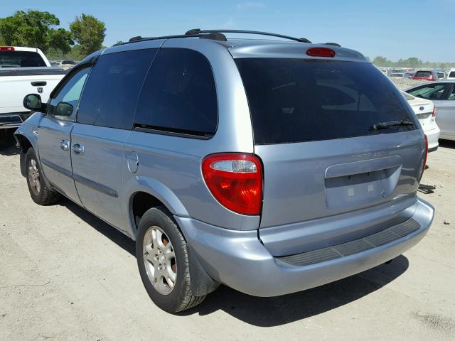 1D4GP45R24B552010 - 2004 DODGE CARAVAN SX BLUE photo 3