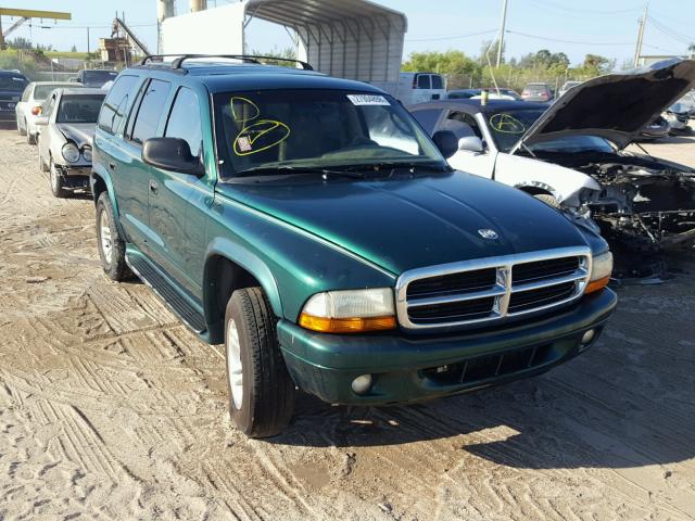 1B4HS48N42F205757 - 2002 DODGE DURANGO SL GREEN photo 1