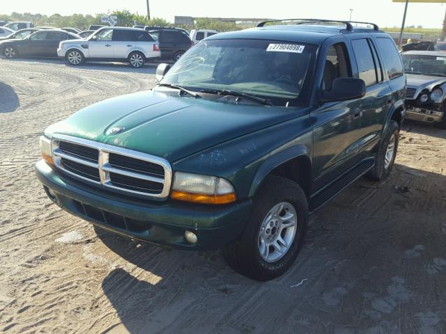 1B4HS48N42F205757 - 2002 DODGE DURANGO SL GREEN photo 2