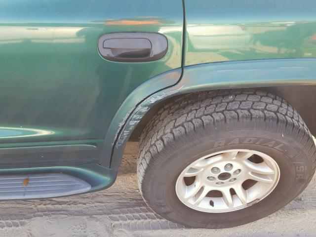 1B4HS48N42F205757 - 2002 DODGE DURANGO SL GREEN photo 9