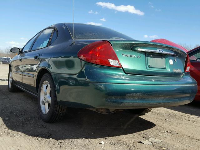 1FAFP5521YA162227 - 2000 FORD TAURUS SES GREEN photo 3