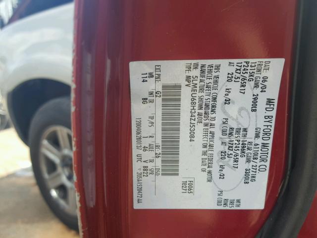 5LMEU68H34ZJ53084 - 2004 LINCOLN AVIATOR 栗色 照片 10