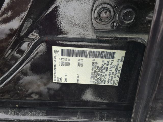 1N4AA5AP4DC820795 - 2013 NISSAN MAXIMA S BLACK photo 10