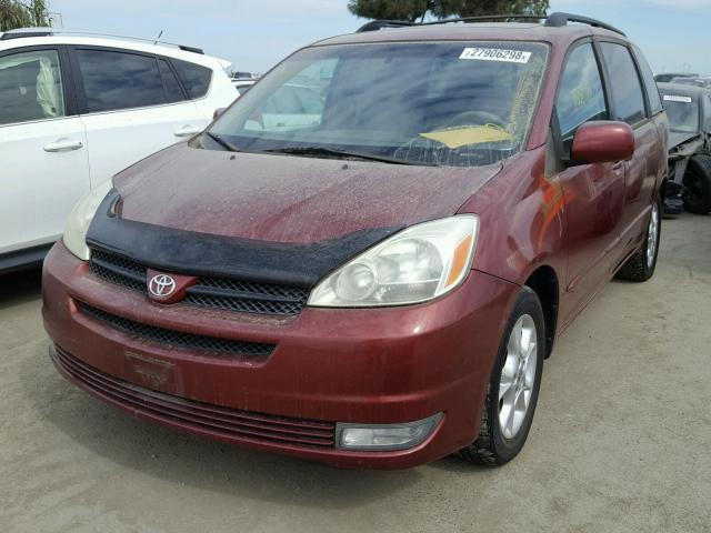 5TDZA22C95S384825 - 2005 TOYOTA SIENNA XLE MAROON photo 2