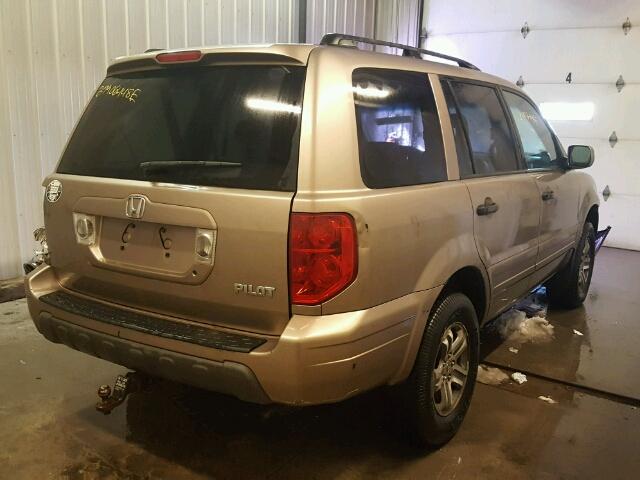 2HKYF18604H603748 - 2004 HONDA PILOT EXL TAN photo 4