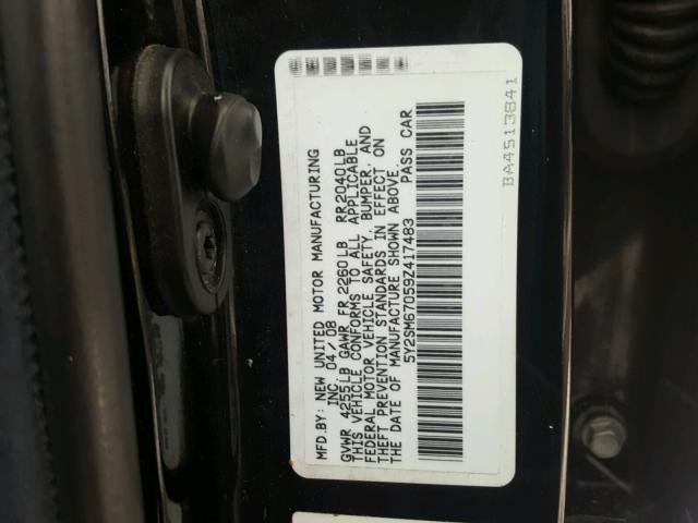 5Y2SM67059Z417483 - 2009 PONTIAC VIBE BLACK photo 10