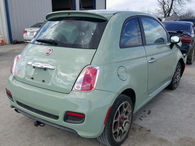 3C3CFFBR4CT363505 - 2012 FIAT 500 SPORT GREEN photo 4