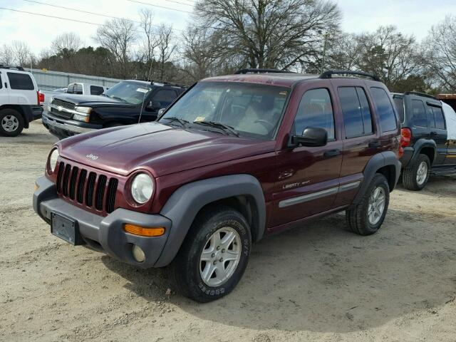 1J4GL48K32W319728 - 2002 JEEP LIBERTY SP BURGUNDY photo 2